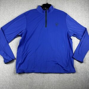 Greyson Pullover Mens XL Blue Quarter Zip Lightweight Stretch Golf Layer Tech